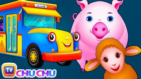 chuchu cartoon|Wheels on the Bus with Farm Animals .